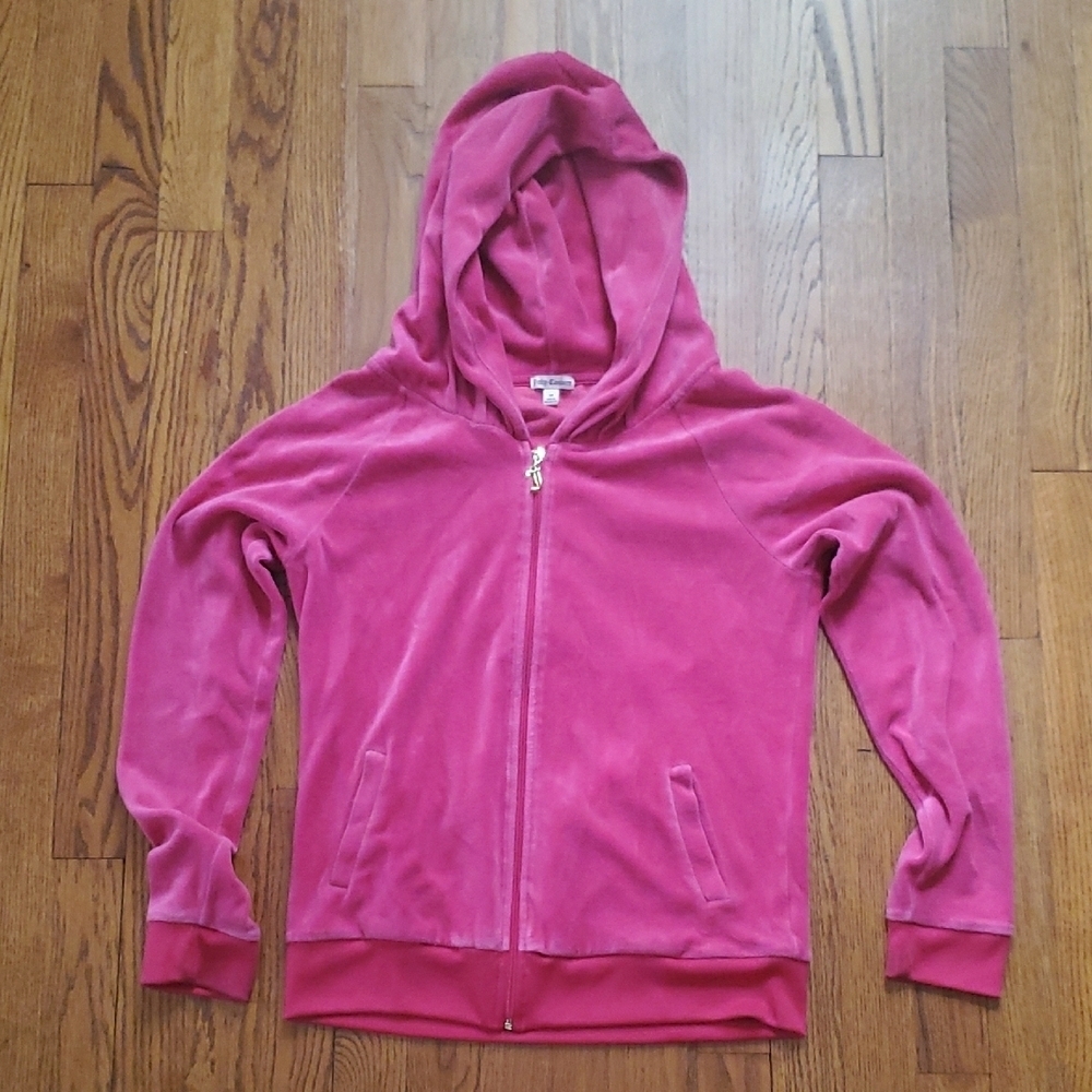 Juicy Couture - Vintage Pink Velour Hoodie with Juicy Crown - Picture 1 of 5